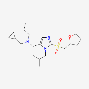 molecular formula C20H35N3O3S B4258801 (cyclopropylmethyl)({1-isobutyl-2-[(tetrahydro-2-furanylmethyl)sulfonyl]-1H-imidazol-5-yl}methyl)propylamine 