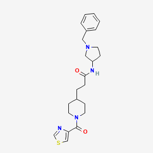 molecular formula C23H30N4O2S B4258810 N-(1-benzyl-3-pyrrolidinyl)-3-[1-(1,3-thiazol-4-ylcarbonyl)-4-piperidinyl]propanamide 