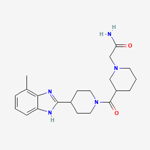 molecular formula C21H29N5O2 B4258818 2-(3-{[4-(4-methyl-1H-benzimidazol-2-yl)piperidin-1-yl]carbonyl}piperidin-1-yl)acetamide 