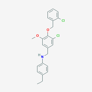 molecular formula C23H23Cl2NO2 B425882 N-{3-chloro-4-[(2-chlorobenzyl)oxy]-5-methoxybenzyl}-4-ethylaniline 