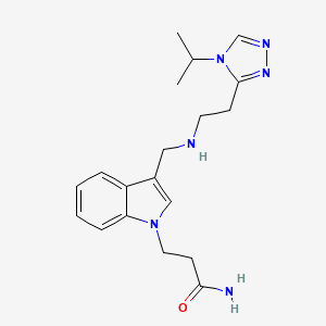 molecular formula C19H26N6O B4258837 3-[3-({[2-(4-isopropyl-4H-1,2,4-triazol-3-yl)ethyl]amino}methyl)-1H-indol-1-yl]propanamide 