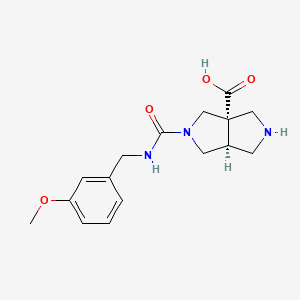 molecular formula C16H21N3O4 B4258850 (3aS*,6aS*)-2-{[(3-methoxybenzyl)amino]carbonyl}hexahydropyrrolo[3,4-c]pyrrole-3a(1H)-carboxylic acid 