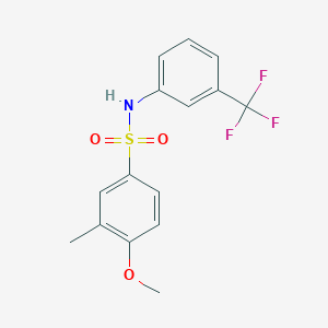 molecular formula C15H14F3NO3S B425886 4-methoxy-3-methyl-N-[3-(trifluoromethyl)phenyl]benzenesulfonamide 