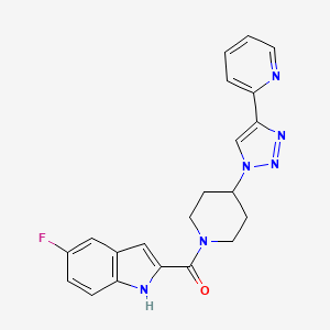 molecular formula C21H19FN6O B4258875 5-fluoro-2-({4-[4-(2-pyridinyl)-1H-1,2,3-triazol-1-yl]-1-piperidinyl}carbonyl)-1H-indole 