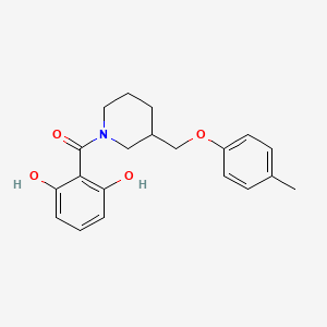 molecular formula C20H23NO4 B4258876 2-({3-[(4-methylphenoxy)methyl]piperidin-1-yl}carbonyl)benzene-1,3-diol 