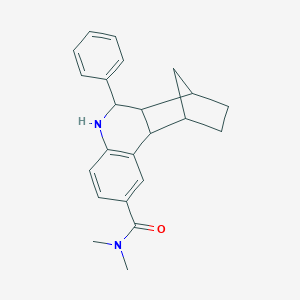 molecular formula C23H26N2O B425888 N,N-dimethyl-6-phenyl-5,6,6a,7,8,9,10,10a-octahydro-7,10-methanophenanthridine-2-carboxamide 