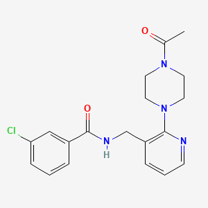 molecular formula C19H21ClN4O2 B4258881 N-{[2-(4-acetyl-1-piperazinyl)-3-pyridinyl]methyl}-3-chlorobenzamide 