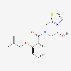 molecular formula C17H20N2O3S B4258886 N-(2-hydroxyethyl)-2-[(2-methylprop-2-en-1-yl)oxy]-N-(1,3-thiazol-2-ylmethyl)benzamide 