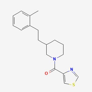 molecular formula C18H22N2OS B4258891 3-[2-(2-methylphenyl)ethyl]-1-(1,3-thiazol-4-ylcarbonyl)piperidine 