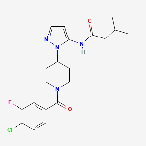 N-{1-[1-(4-chloro-3-fluorobenzoyl)-4-piperidinyl]-1H-pyrazol-5-yl}-3-methylbutanamide