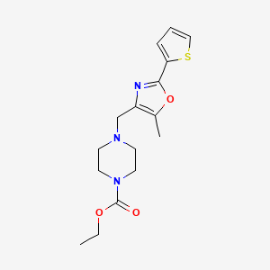 ethyl 4-{[5-methyl-2-(2-thienyl)-1,3-oxazol-4-yl]methyl}-1-piperazinecarboxylate