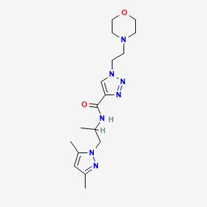 molecular formula C17H27N7O2 B4258929 N-[2-(3,5-dimethyl-1H-pyrazol-1-yl)-1-methylethyl]-1-[2-(4-morpholinyl)ethyl]-1H-1,2,3-triazole-4-carboxamide 