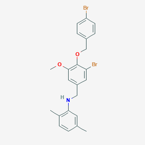 molecular formula C23H23Br2NO2 B425893 N-{3-bromo-4-[(4-bromobenzyl)oxy]-5-methoxybenzyl}-2,5-dimethylaniline 