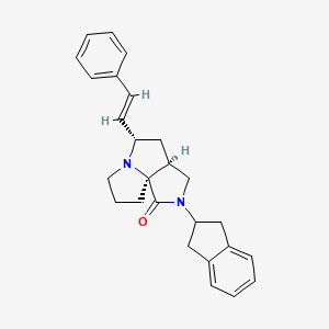 molecular formula C26H28N2O B4258933 (3aS*,5S*,9aS*)-2-(2,3-dihydro-1H-inden-2-yl)-5-[(E)-2-phenylvinyl]hexahydro-7H-pyrrolo[3,4-g]pyrrolizin-1(2H)-one 