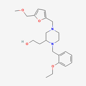 molecular formula C22H32N2O4 B4258939 2-(1-(2-ethoxybenzyl)-4-{[5-(methoxymethyl)-2-furyl]methyl}-2-piperazinyl)ethanol 