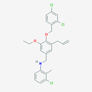 molecular formula C26H26Cl3NO2 B425894 N-{3-allyl-4-[(2,4-dichlorobenzyl)oxy]-5-ethoxybenzyl}-N-(3-chloro-2-methylphenyl)amine 