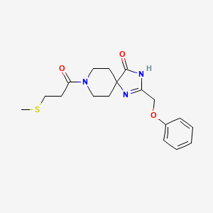 molecular formula C18H23N3O3S B4258943 8-[3-(methylthio)propanoyl]-2-(phenoxymethyl)-1,3,8-triazaspiro[4.5]dec-1-en-4-one 