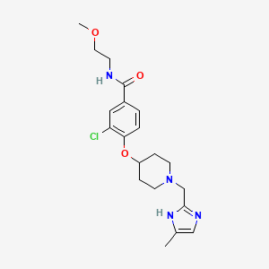 molecular formula C20H27ClN4O3 B4258945 3-chloro-N-(2-methoxyethyl)-4-({1-[(4-methyl-1H-imidazol-2-yl)methyl]-4-piperidinyl}oxy)benzamide 