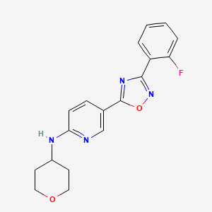 5-[3-(2-fluorophenyl)-1,2,4-oxadiazol-5-yl]-N-(tetrahydro-2H-pyran-4-yl)-2-pyridinamine