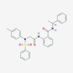 2-({[4-methyl(phenylsulfonyl)anilino]acetyl}amino)-N-(1-phenylethyl)benzamide