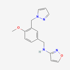 molecular formula C15H16N4O2 B4258951 N-[4-methoxy-3-(1H-pyrazol-1-ylmethyl)benzyl]-3-isoxazolamine 
