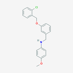 molecular formula C21H20ClNO2 B425896 N-{3-[(2-chlorobenzyl)oxy]benzyl}-4-methoxyaniline 