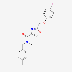 molecular formula C20H19FN2O3 B4258964 2-[(4-fluorophenoxy)methyl]-N-methyl-N-(4-methylbenzyl)-1,3-oxazole-4-carboxamide 