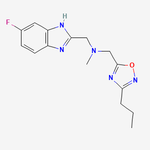 1-(6-fluoro-1H-benzimidazol-2-yl)-N-methyl-N-[(3-propyl-1,2,4-oxadiazol-5-yl)methyl]methanamine