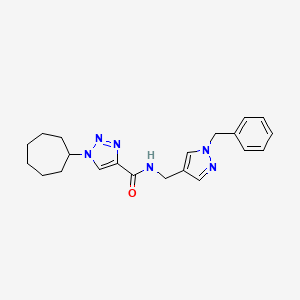 N-[(1-benzyl-1H-pyrazol-4-yl)methyl]-1-cycloheptyl-1H-1,2,3-triazole-4-carboxamide