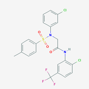 molecular formula C22H17Cl2F3N2O3S B425899 2-{3-chloro[(4-methylphenyl)sulfonyl]anilino}-N-[2-chloro-5-(trifluoromethyl)phenyl]acetamide 