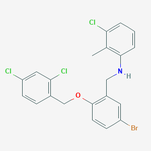 molecular formula C21H17BrCl3NO B425900 N-{5-bromo-2-[(2,4-dichlorobenzyl)oxy]benzyl}-3-chloro-2-methylaniline 