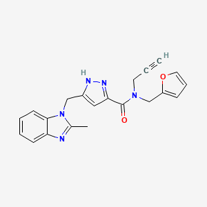 N-(2-furylmethyl)-5-[(2-methyl-1H-benzimidazol-1-yl)methyl]-N-2-propyn-1-yl-1H-pyrazole-3-carboxamide