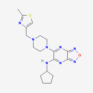 molecular formula C18H24N8OS B4259008 N-cyclopentyl-6-{4-[(2-methyl-1,3-thiazol-4-yl)methyl]-1-piperazinyl}[1,2,5]oxadiazolo[3,4-b]pyrazin-5-amine 