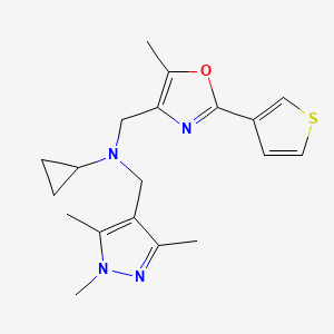 N-{[5-methyl-2-(3-thienyl)-1,3-oxazol-4-yl]methyl}-N-[(1,3,5-trimethyl-1H-pyrazol-4-yl)methyl]cyclopropanamine