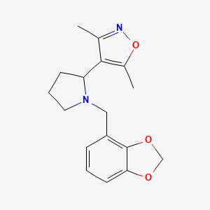 molecular formula C17H20N2O3 B4259022 4-[1-(1,3-benzodioxol-4-ylmethyl)pyrrolidin-2-yl]-3,5-dimethylisoxazole 