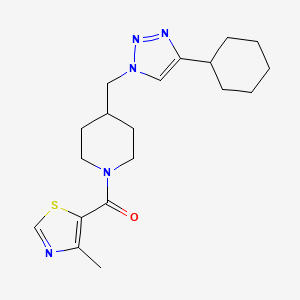 molecular formula C19H27N5OS B4259031 4-[(4-cyclohexyl-1H-1,2,3-triazol-1-yl)methyl]-1-[(4-methyl-1,3-thiazol-5-yl)carbonyl]piperidine 