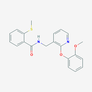 molecular formula C21H20N2O3S B4259039 N-{[2-(2-methoxyphenoxy)-3-pyridinyl]methyl}-2-(methylthio)benzamide 