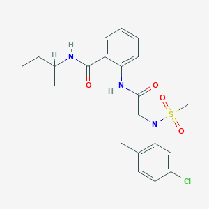 molecular formula C21H26ClN3O4S B425904 N-(sec-butyl)-2-({[5-chloro-2-methyl(methylsulfonyl)anilino]acetyl}amino)benzamide 