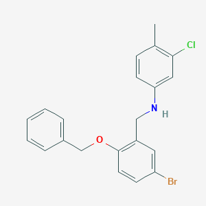 molecular formula C21H19BrClNO B425907 N-[2-(benzyloxy)-5-bromobenzyl]-3-chloro-4-methylaniline 