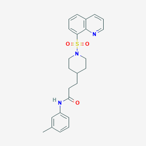 molecular formula C24H27N3O3S B4259082 N-(3-methylphenyl)-3-[1-(8-quinolinylsulfonyl)-4-piperidinyl]propanamide 
