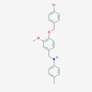 molecular formula C22H22BrNO2 B425909 N-{4-[(4-bromobenzyl)oxy]-3-methoxybenzyl}-4-methylaniline 