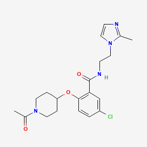 molecular formula C20H25ClN4O3 B4259093 2-[(1-acetyl-4-piperidinyl)oxy]-5-chloro-N-[2-(2-methyl-1H-imidazol-1-yl)ethyl]benzamide 