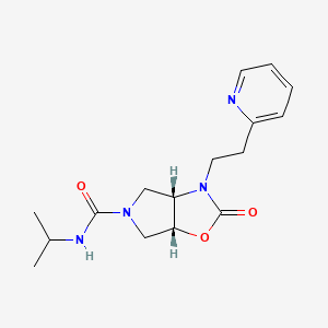molecular formula C16H22N4O3 B4259099 (3aS*,6aR*)-N-isopropyl-2-oxo-3-[2-(2-pyridinyl)ethyl]hexahydro-5H-pyrrolo[3,4-d][1,3]oxazole-5-carboxamide 