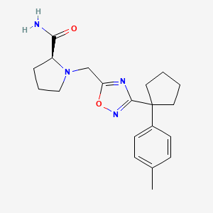 molecular formula C20H26N4O2 B4259109 1-({3-[1-(4-methylphenyl)cyclopentyl]-1,2,4-oxadiazol-5-yl}methyl)-L-prolinamide 