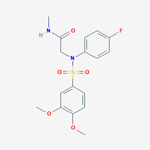 molecular formula C17H19FN2O5S B425911 2-{[(3,4-dimethoxyphenyl)sulfonyl]-4-fluoroanilino}-N-methylacetamide 