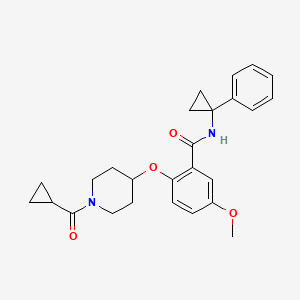 2-{[1-(cyclopropylcarbonyl)-4-piperidinyl]oxy}-5-methoxy-N-(1-phenylcyclopropyl)benzamide
