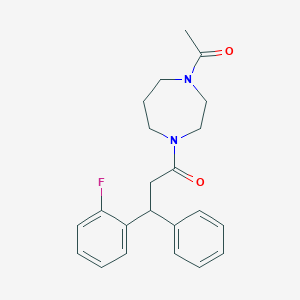 1-acetyl-4-[3-(2-fluorophenyl)-3-phenylpropanoyl]-1,4-diazepane