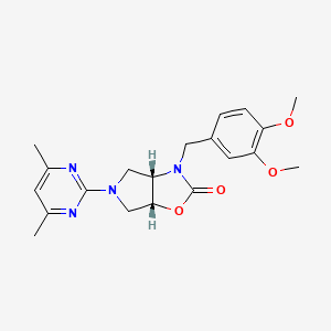 molecular formula C20H24N4O4 B4259145 (3aS*,6aR*)-3-(3,4-dimethoxybenzyl)-5-(4,6-dimethyl-2-pyrimidinyl)hexahydro-2H-pyrrolo[3,4-d][1,3]oxazol-2-one 