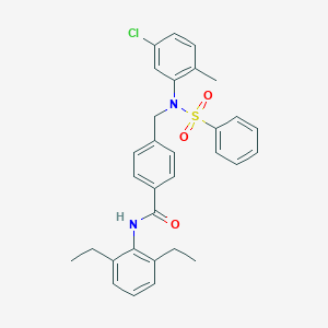 molecular formula C31H31ClN2O3S B425915 4-{[5-chloro-2-methyl(phenylsulfonyl)anilino]methyl}-N-(2,6-diethylphenyl)benzamide 