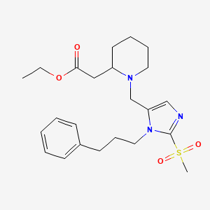 ethyl (1-{[2-(methylsulfonyl)-1-(3-phenylpropyl)-1H-imidazol-5-yl]methyl}-2-piperidinyl)acetate